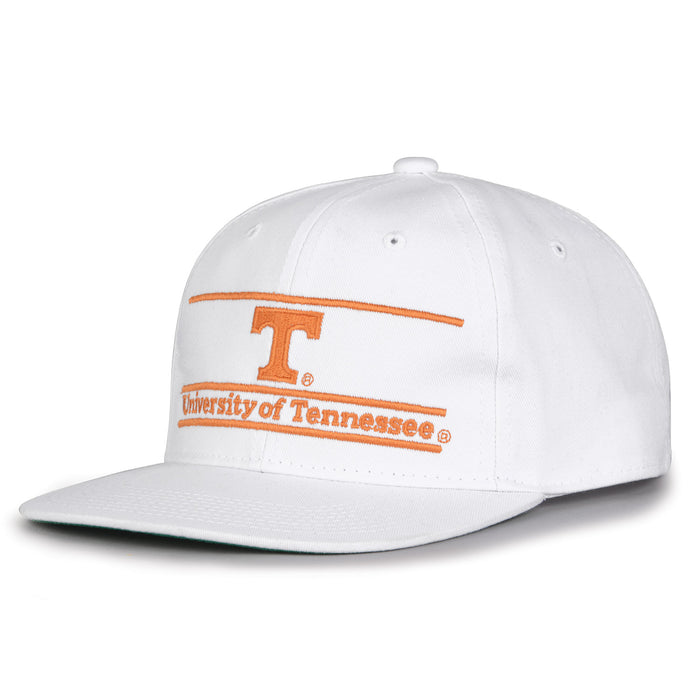 Tennessee Retro Bar snapback hat in white, angled view