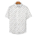 Texas longhorn icon pattern - Men's Linen Short Sleeve Shirt for farmers - myfunfarm