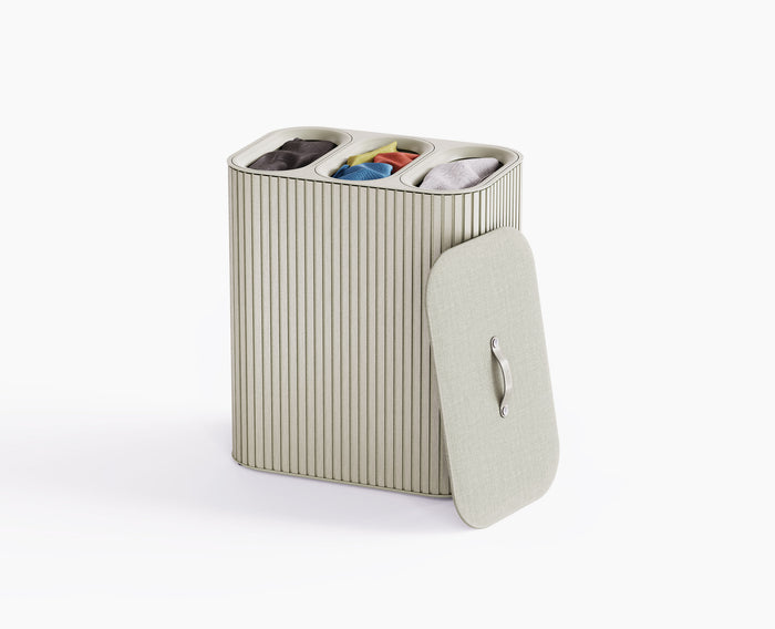 [hidden] Tota Trio Luxe 90L Ecru Laundry Separation Basket