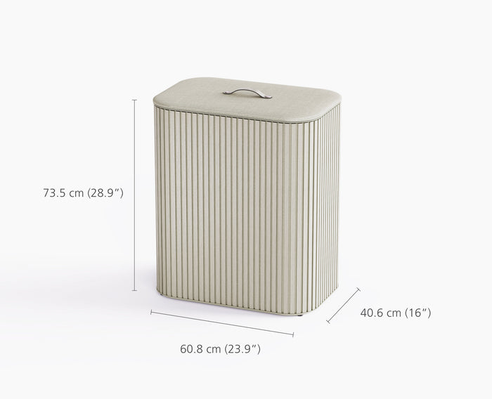 [half-width] Tota Trio Luxe 90L Ecru Laundry Separation Basket