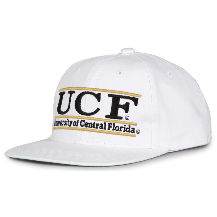 UCF Retro Bar snapback hat in white, angled view