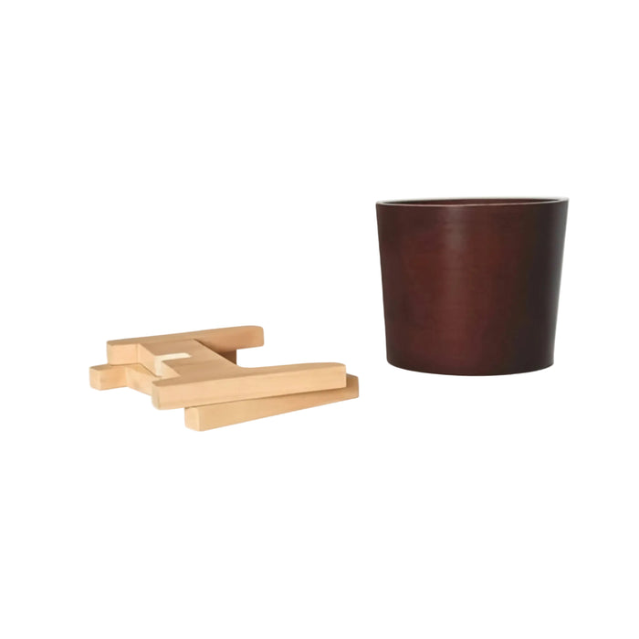 Vera Classy Dark Brown Round Tabletop Planter With Stand