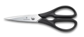 Victorinox scissors with black handles on a white background