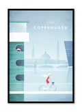 Modern minimalist travel poster by Opposite Wall with illustration of Copenhagen, Denmark