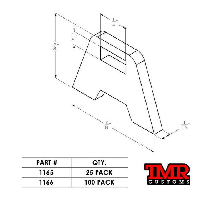 Weld On Zip Tie Tab/Cable Tie Tab - 100 PACK