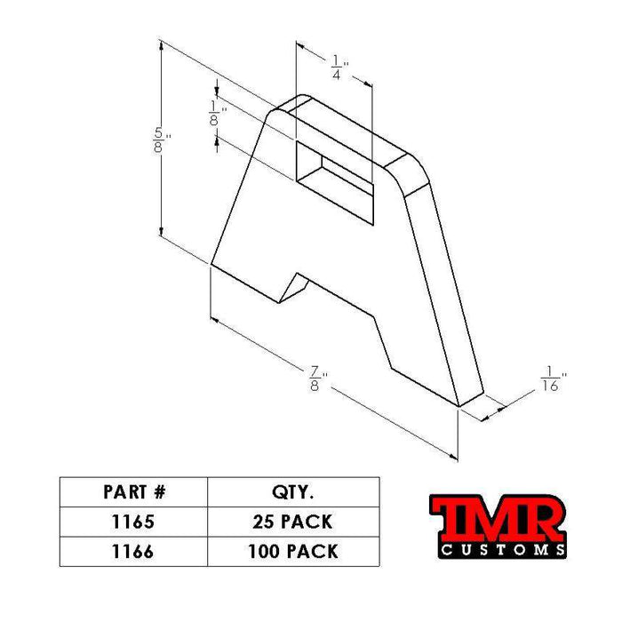 Weld On Zip Tie Tab/Cable Tie Tab - 25 PACK