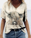 Western Highland Cattle 3D Print T-Shirts  Oversized