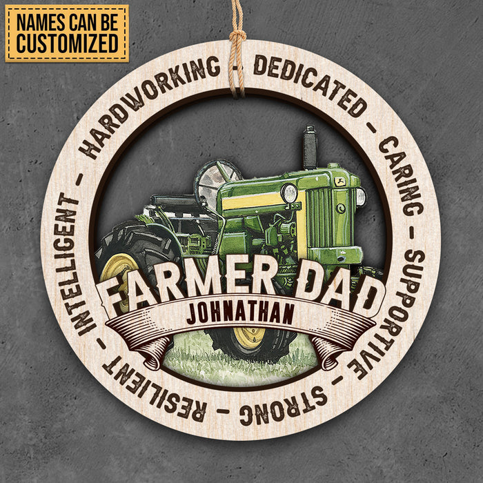 Wooden Key chain, Car Hanging Ornament, Gift for Farmer DAD, Happy father's day