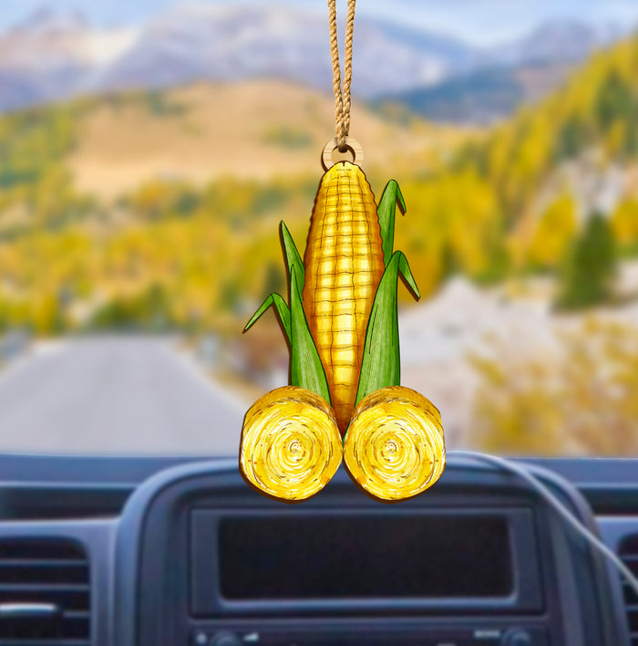 Wooden Key chain, Car Hanging Ornament, Gift for Farmer